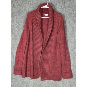 Levi's Women's Red Speckled Shawl Collar Cardigan Sweater Size M Casual Workwear